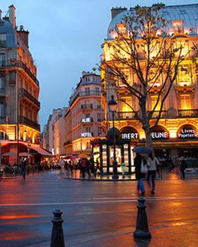 Paris at dusk.