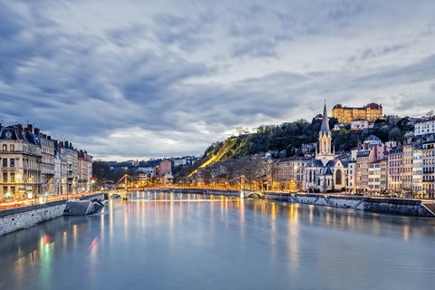 The city of Lyon on a cloudy day.