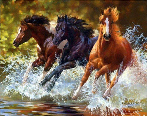 Horses Running on the Beach- Premium Diamond Painting Kit – Home Craftology