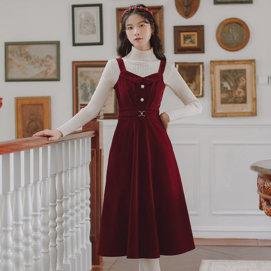 Corduroy Suede Double Button Cami Dress (2 Colors) – Megoosta Fashion