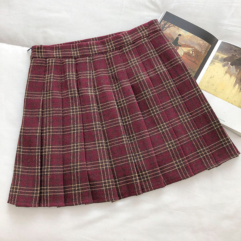 Cinnamon Plaid Tennis Skirt (3 Colors) – Megoosta Fashion