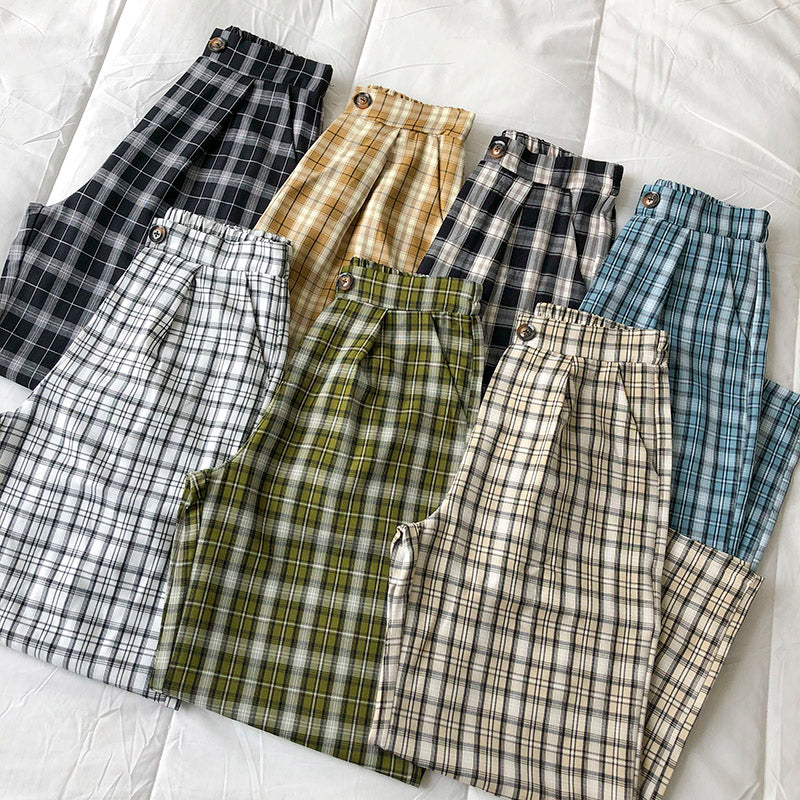 Pull-On Plaid Pants (7 Colors) – Megoosta Fashion
