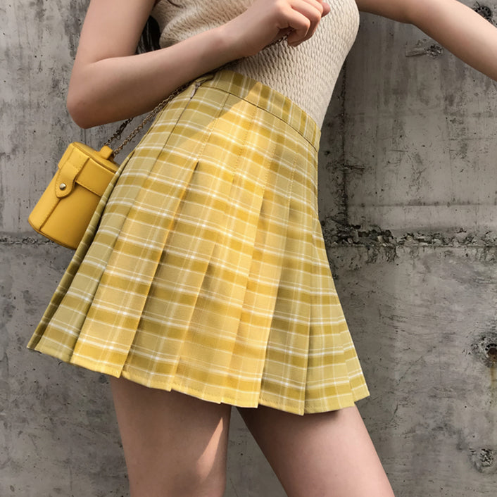 Citrus Plaid Tennis Skirt (2 Colors) – Megoosta Fashion