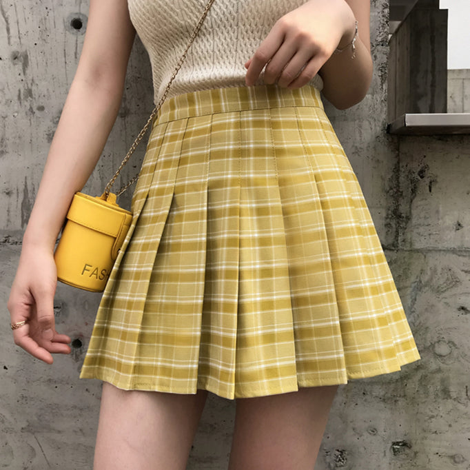 Citrus Plaid Tennis Skirt (2 Colors) – Megoosta Fashion