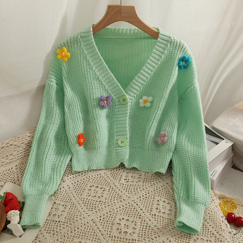 Candy Daisies Cropped Cardigan (4 Colors) – Megoosta Fashion