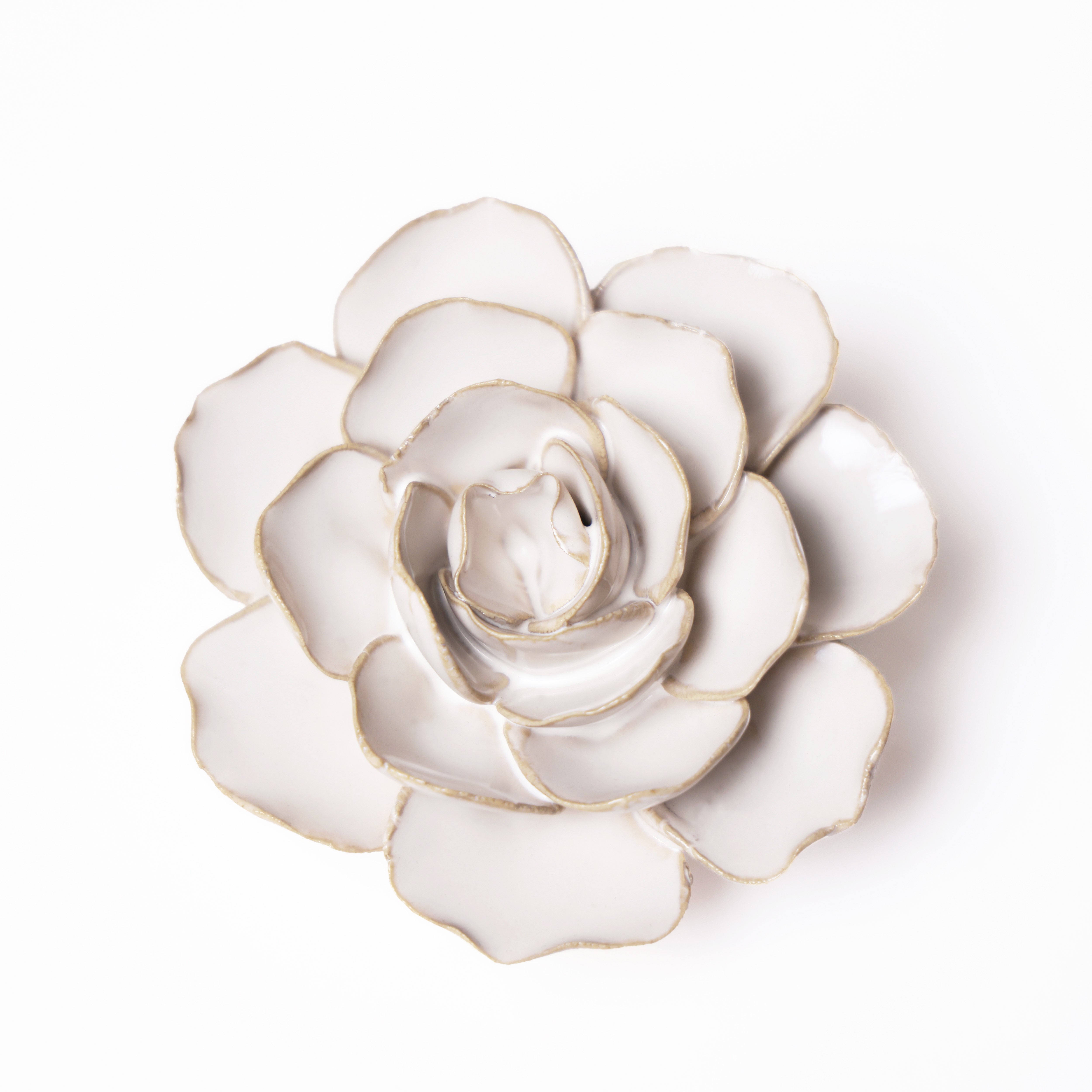 Ceramic Flower Wall Art Ivory Ranunculus - Chive UK product image