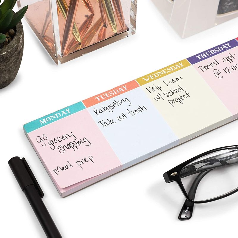 Horizontal Weekly Planner Sticky Notepad (11.8 x 2.75 in, 2 Pack