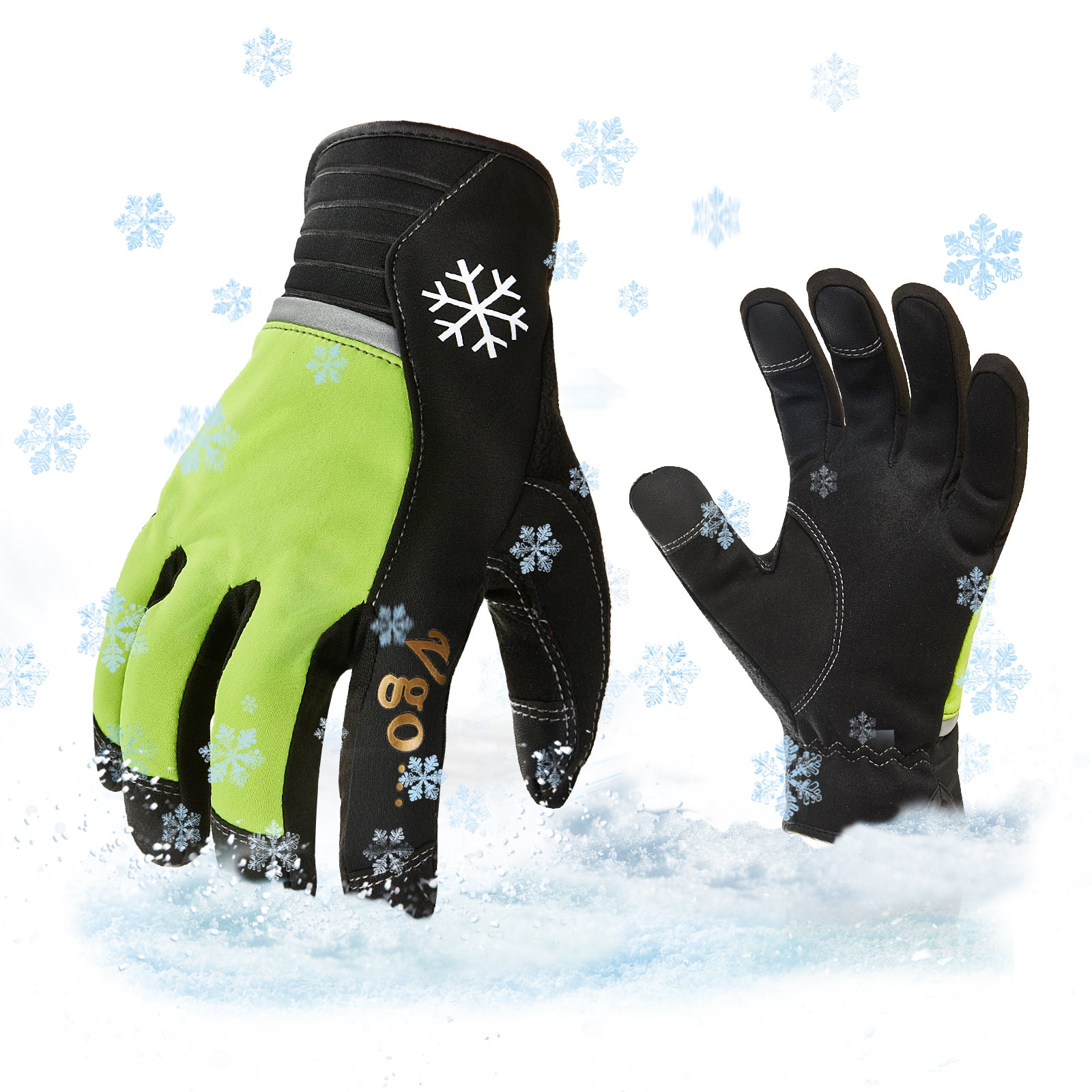 Vgo 32℉ Heavy-Duty Winter Mechanic Gloves (Black, SL8849FW)