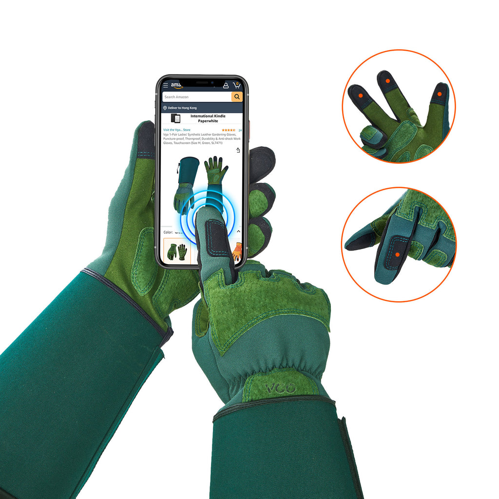 VGO 1 Pair Gardening Gloves Unses,Safety Work Gloves,Long Sleeves Gaun