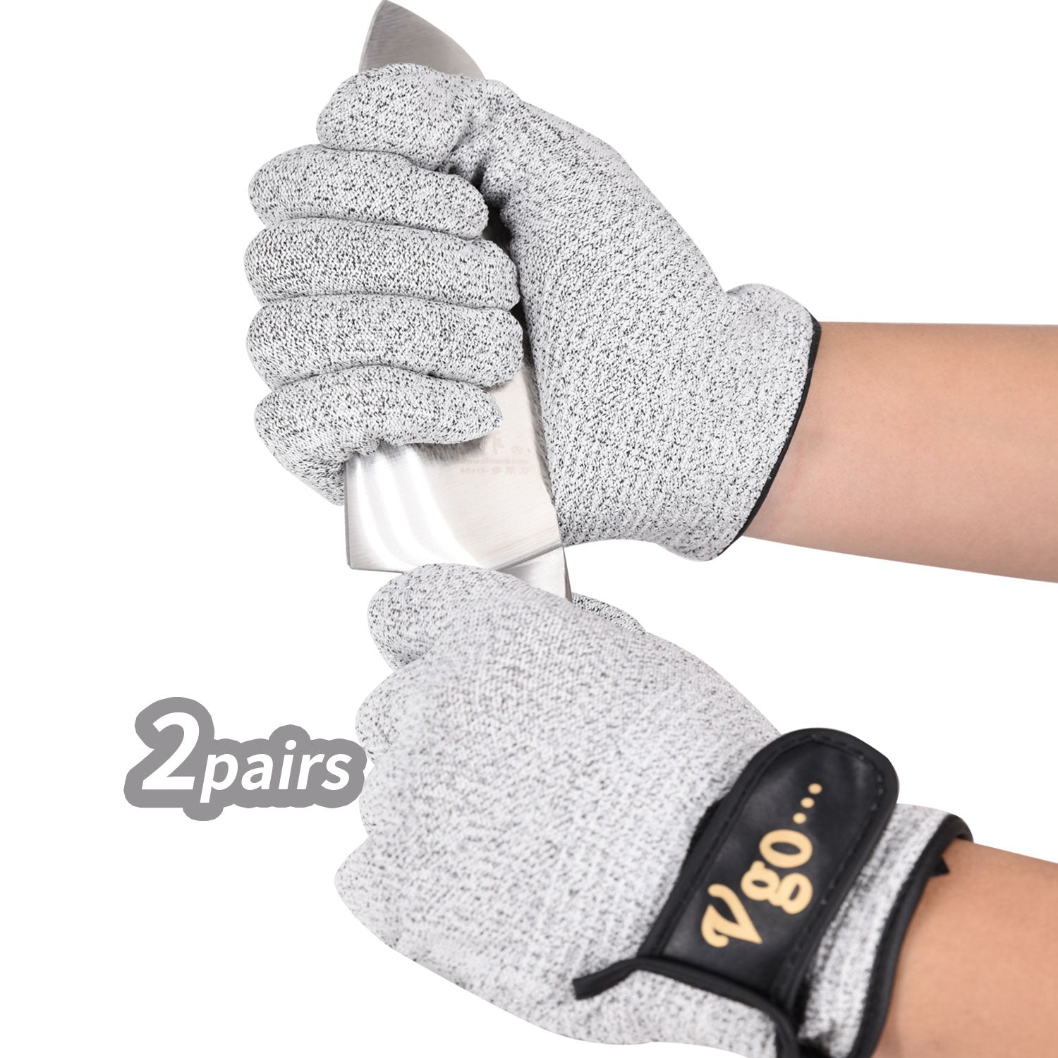 VGO 1/2/5 Pairs ANSI Level 3 Cut Resistant Gloves Certified Hand Prote