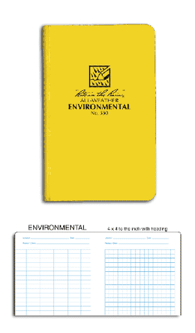 Rite in the Rain Weatherproof Hard Cover Notebook, 4.75 x 7.5, Yellow  Cover, Geological Pattern (No. 540F) 