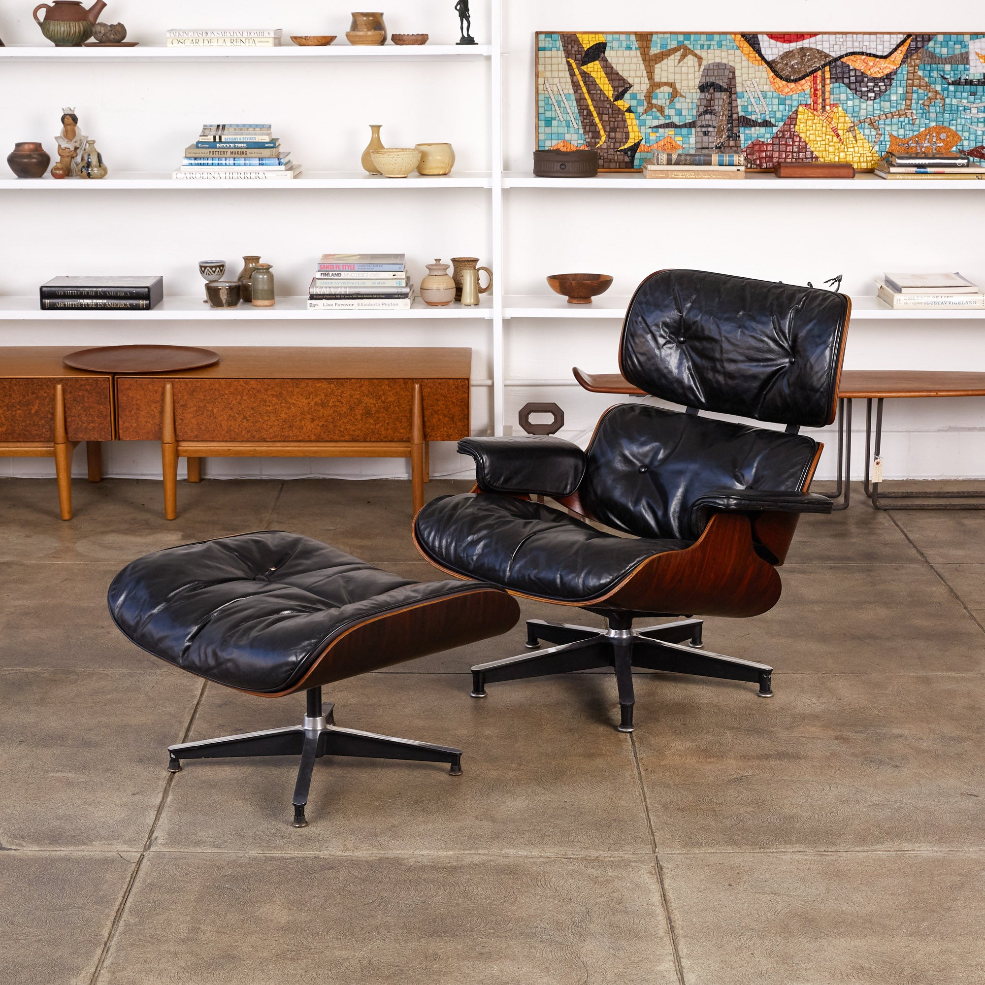 eames for herman miller rare 1956 first year production lounge chair with  spinning ottoman