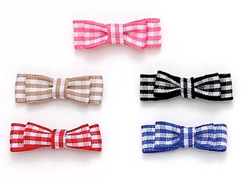 Petite Double Gingham Flat Bows