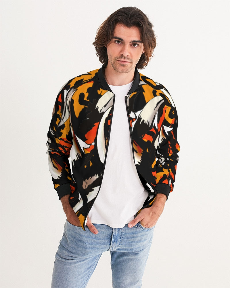 Dolce&Gabbana Men's Satin Graffiti-Print Bomber Jacket | Neiman Marcus