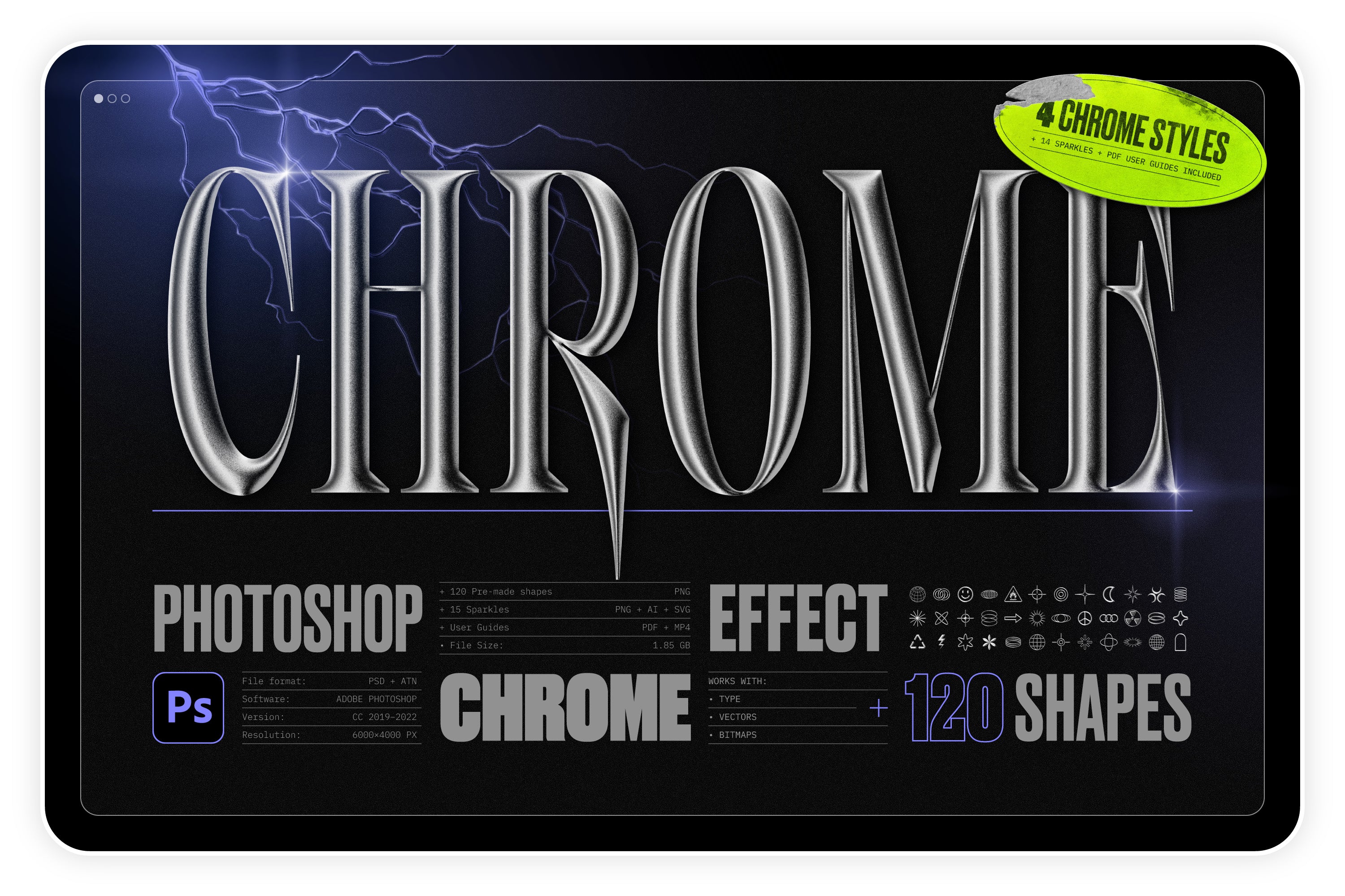 photoshop chrome effect download