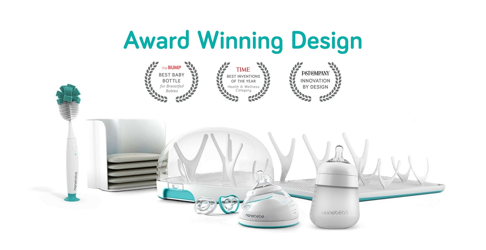 Award-winning design, including Best Baby Bottle for Breastfed Babies from The Bump, Best Innovation of the Year from Time Magazine, and Innovation by Design from Fast Company.