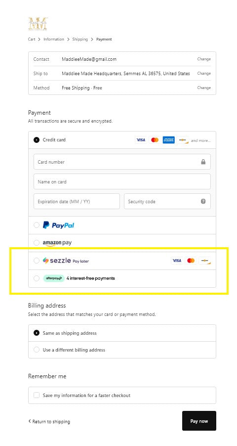 CHOOSE PAYMENT OPTION BUY NOW PAY LATER