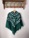 Turquoise Tribal Fringe Boho Chic Alpaca Wool Poncho