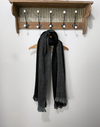 Elegant Classic Reversible Black And Grey Alpaca Wool Shawl