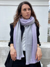 Pretty Pastel Purple And Grey Reversible Alpaca Shawl