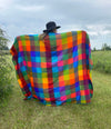 Colorful Patchwork Alpaca Fiber Blanket