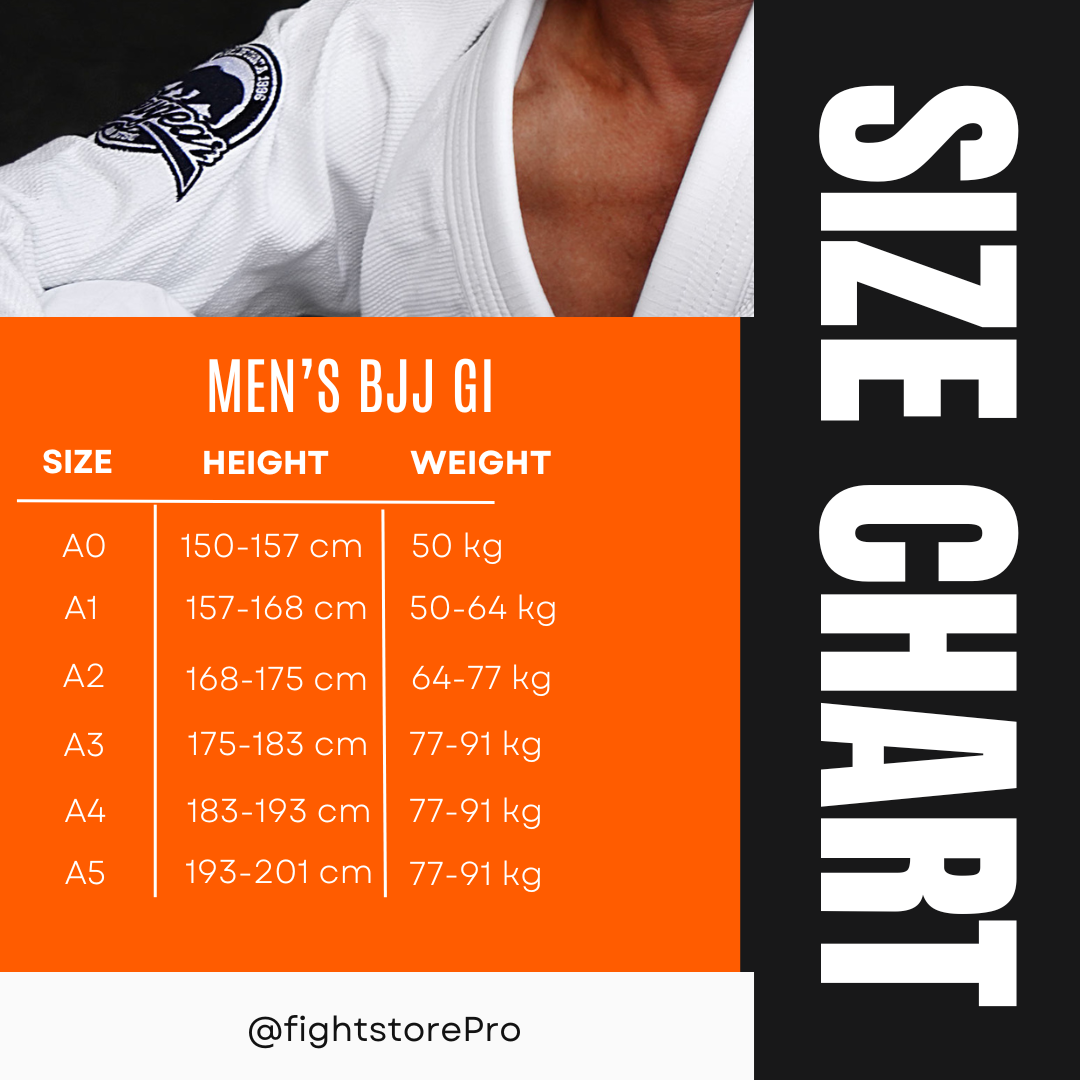 means bjj gi size chart