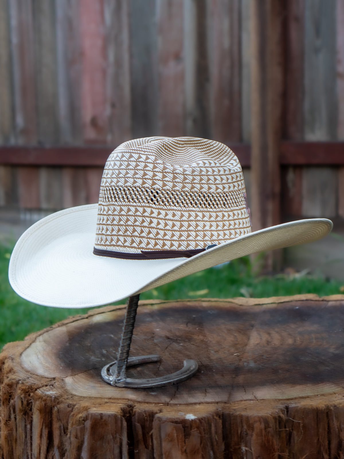 Valtierra Straw Hat Regular Crown Pinto Brown White – Los Vaqueros ...