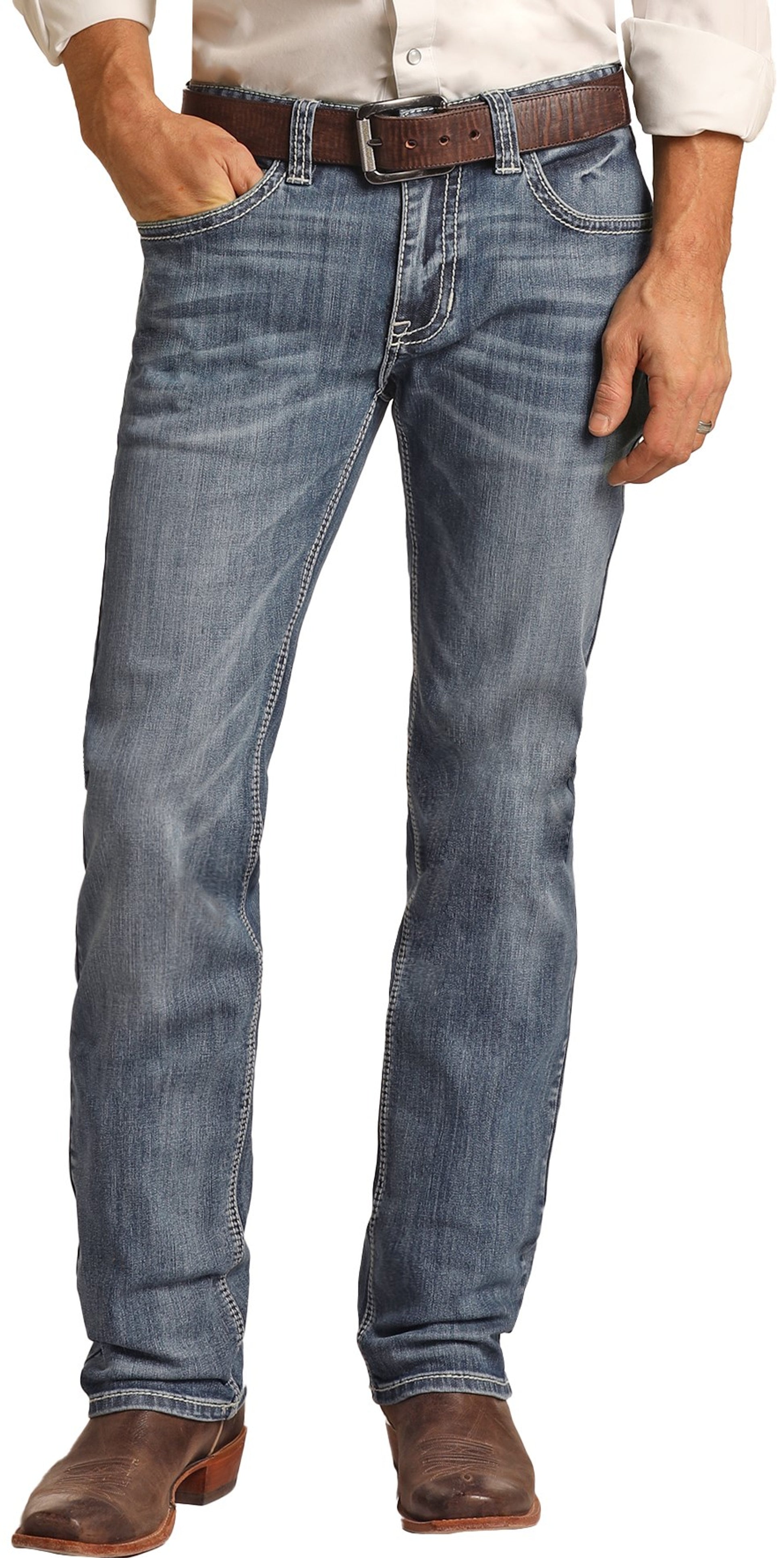 Rock Denim Men's Slim Fit Stretch Straight Bootcut Jeans – Los Vaqueros Western Wear