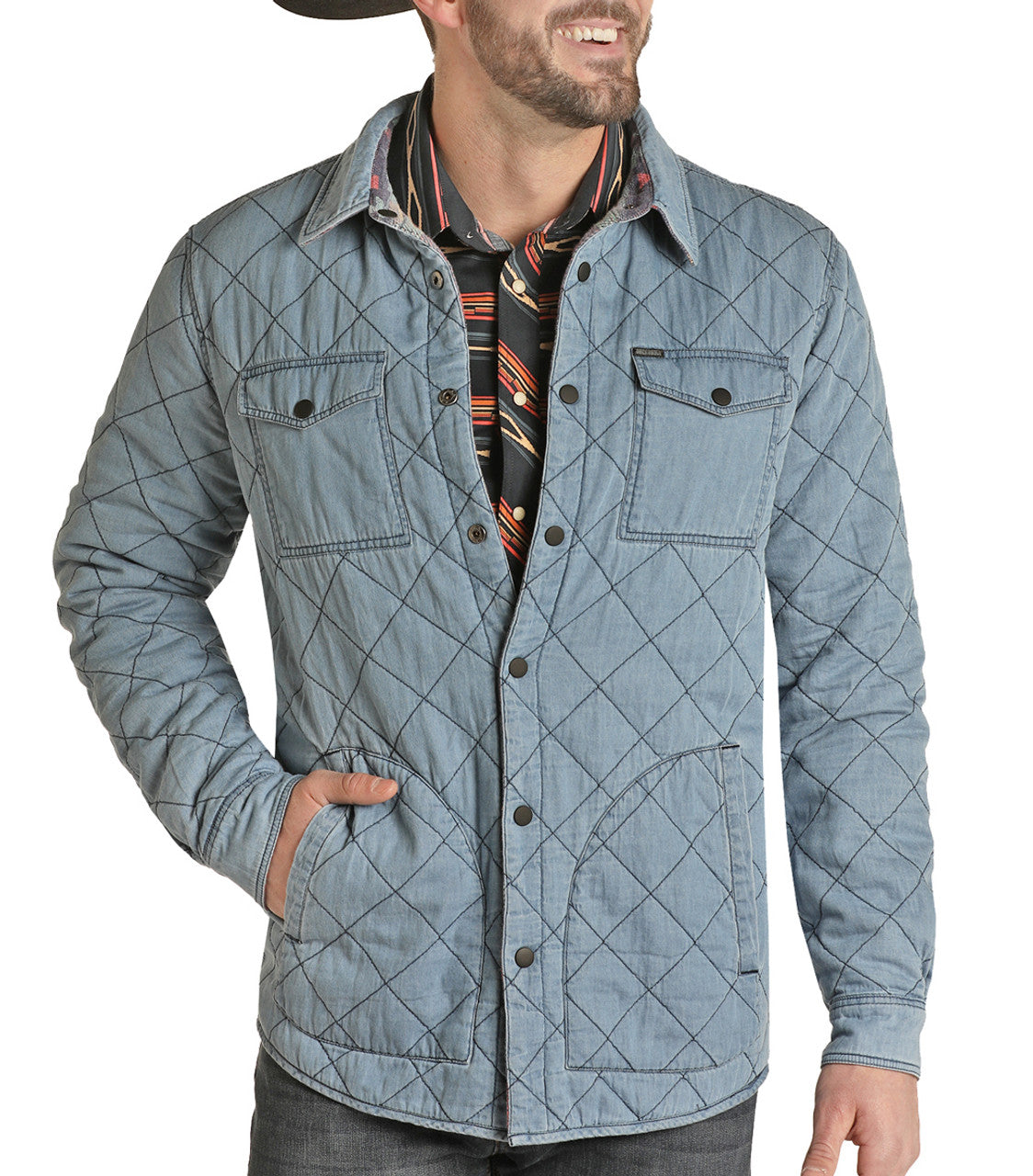 Rock & Roll Denim Men's Reversible Light Poly Fill Quilted Shirt Jacke –  Los Vaqueros Western Wear