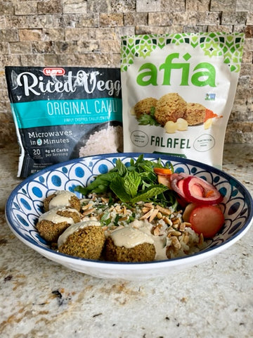 Afia Falafel and Cauliflower Rice Bowl