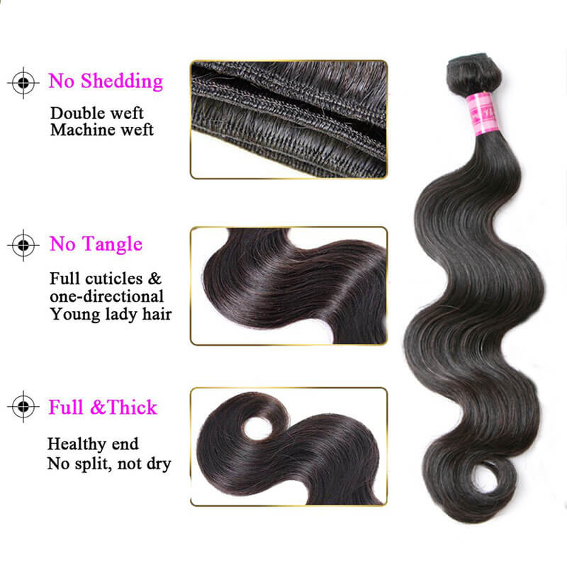 Body Wave 3 Bundles 100% Brazilian Virgin Human Hair - Perstar Hair ...