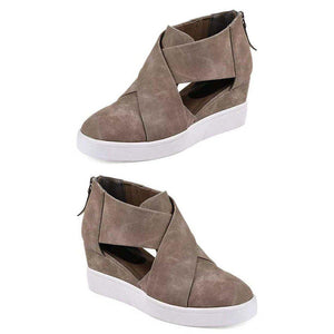 cut out wedge sneakers