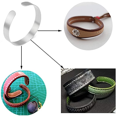 10 Pcs Blank Sublimation Woven Leather Bracelet Bezel Bracelet