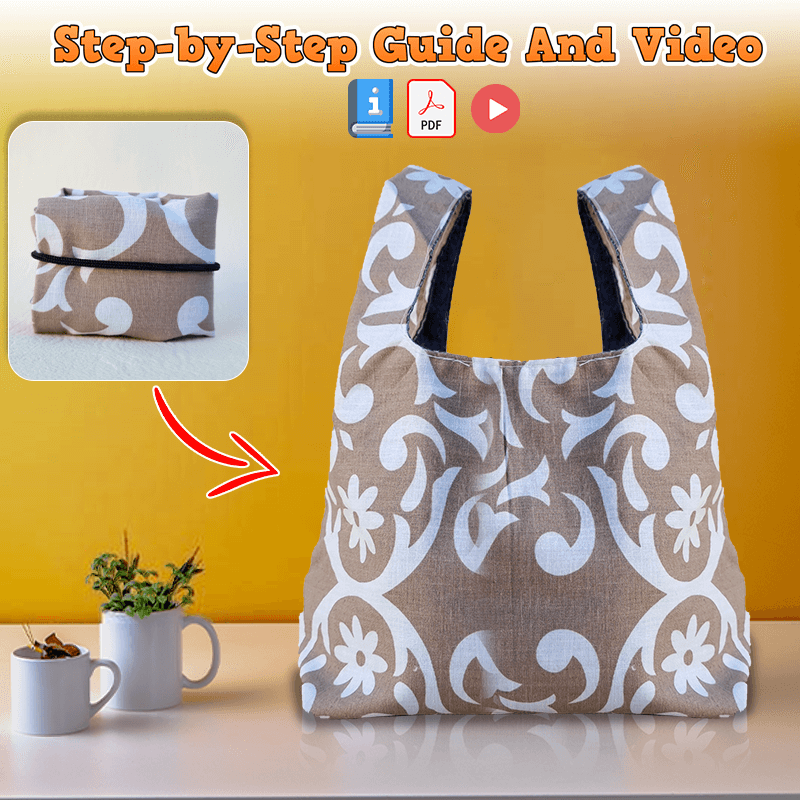 Foldable Shopping Bag PDF Download Pattern (3 sizes included)