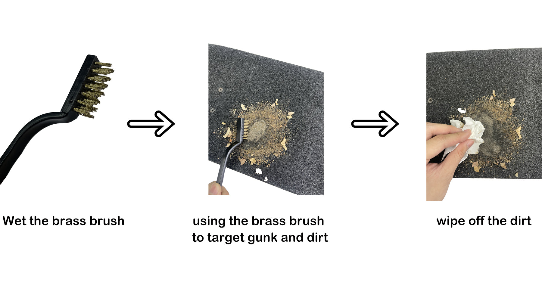 Use-a-brass-brush-to-remove-dirt-from-the-grip-type