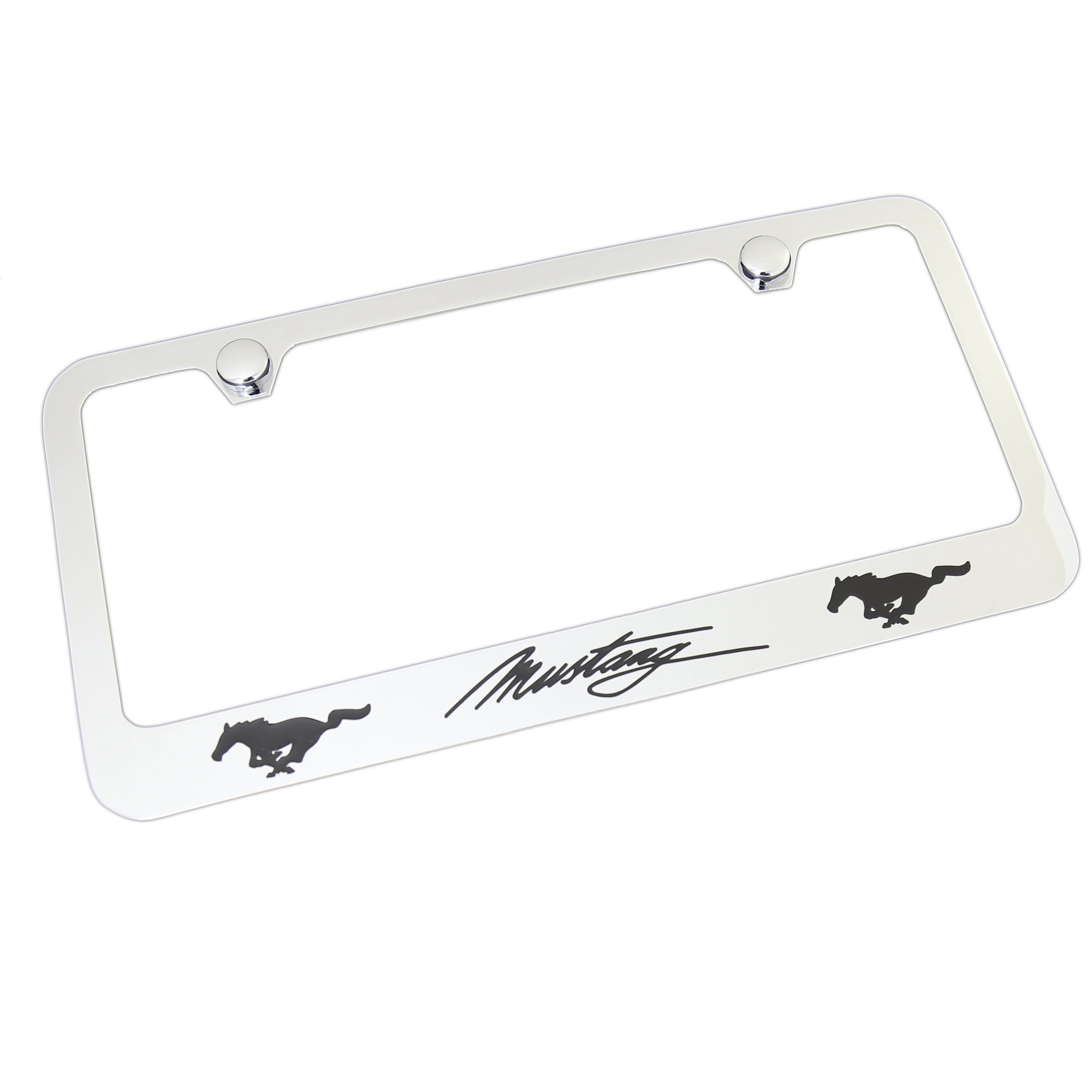 chrome horse license plate frame