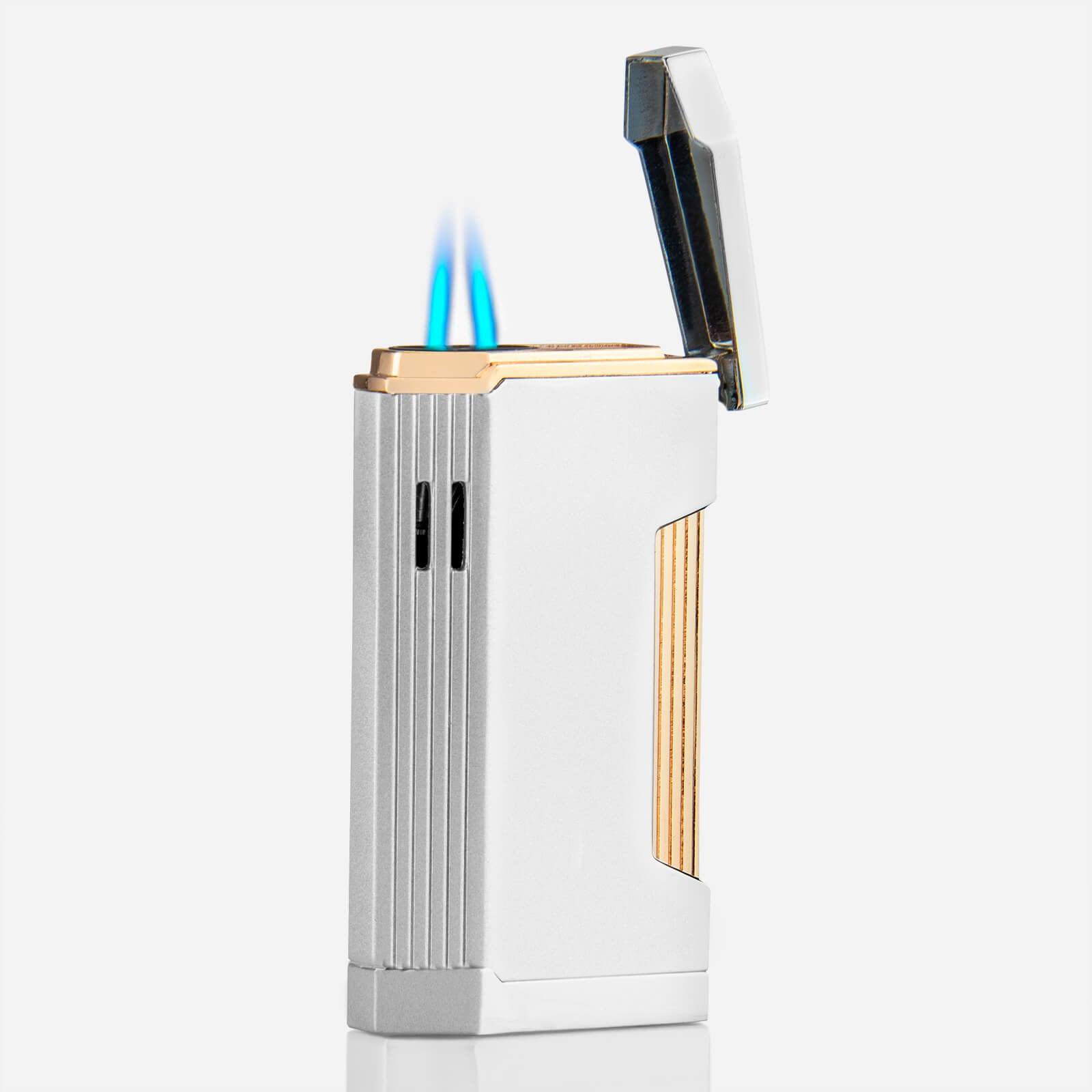  Silver Double Jet Flame Torch Lighter - PILOT DIARY