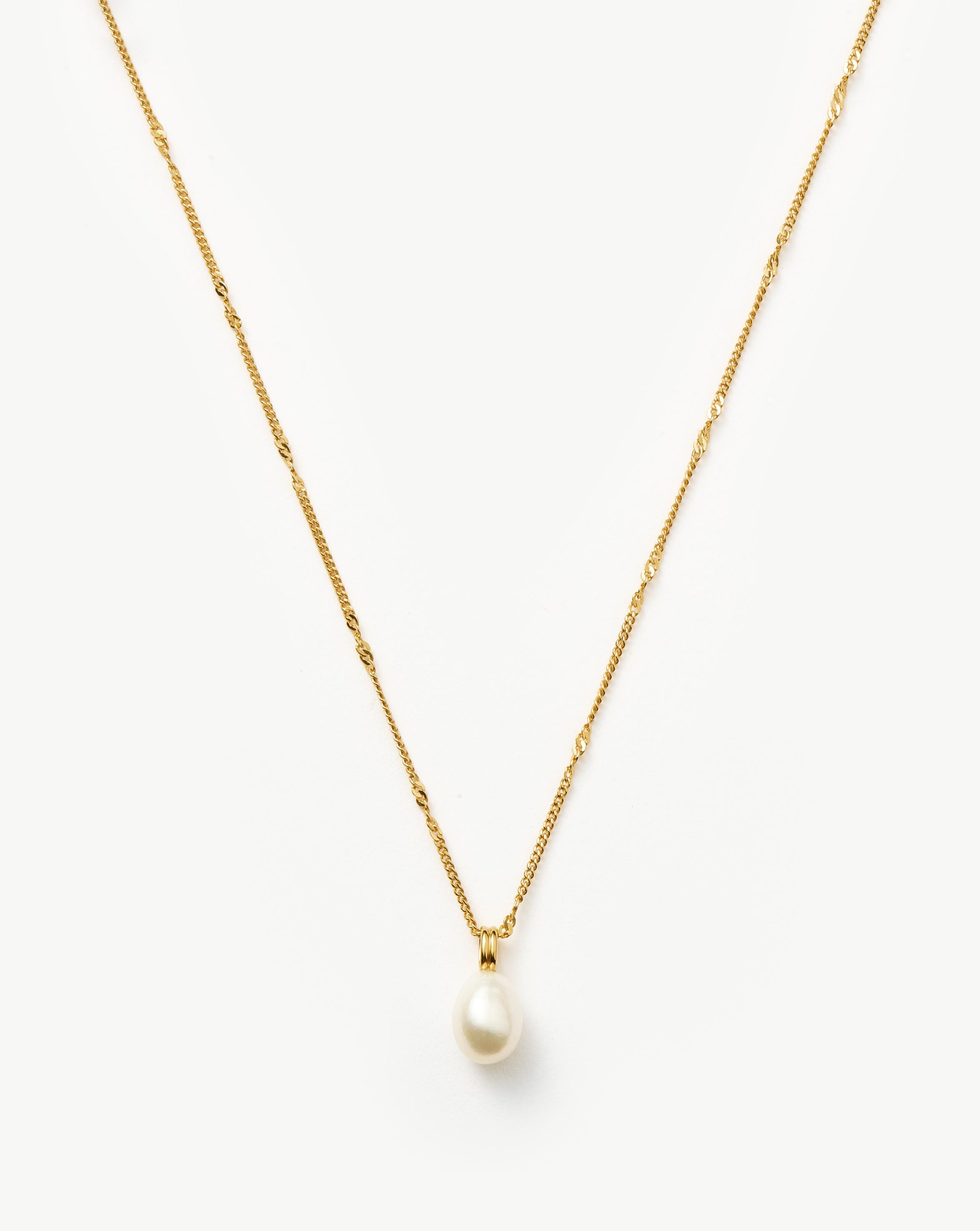 Baroque Pearl Twisted Chain Necklace | 18ct Gold Vermeil/Pearl