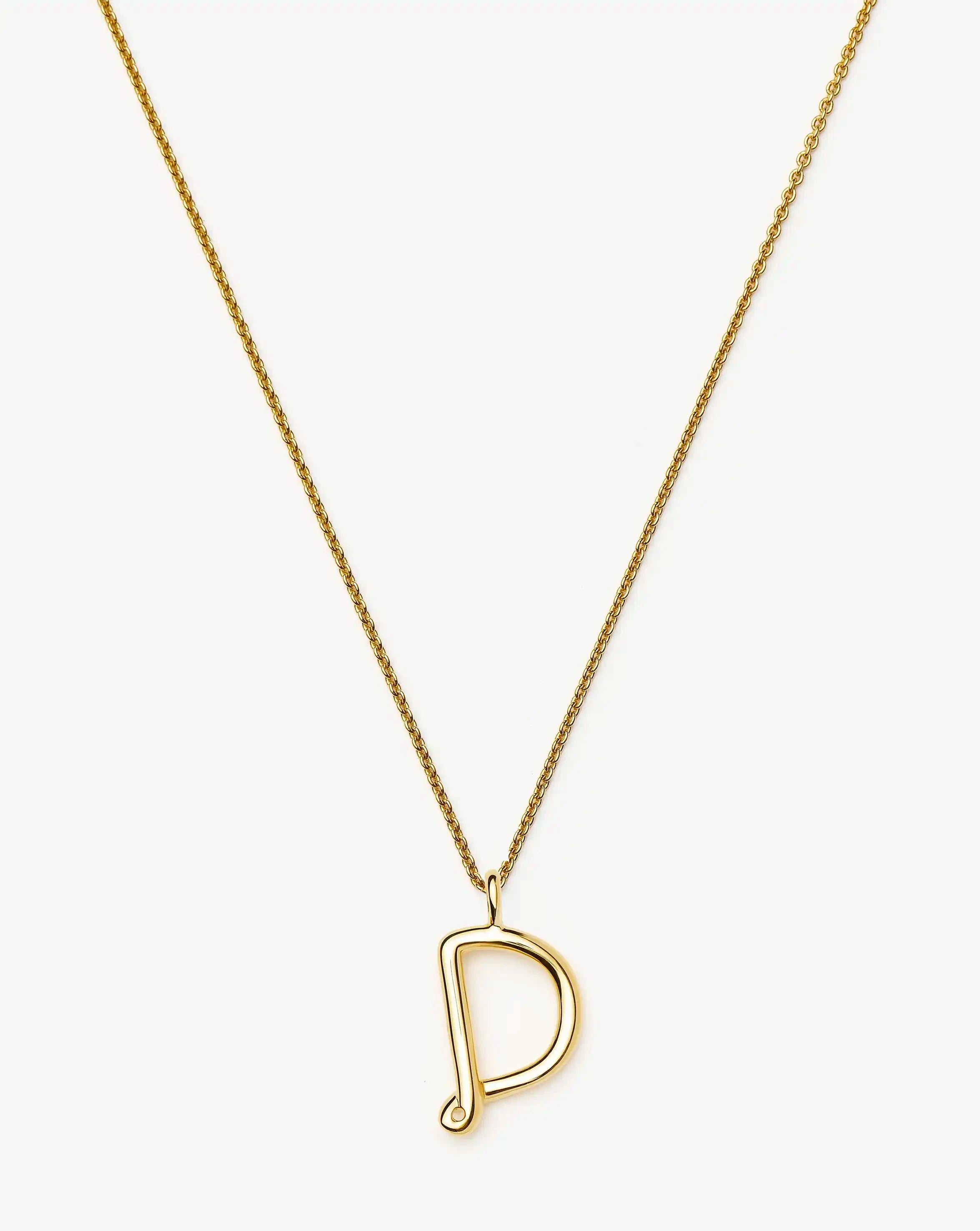 Curly Molten Initial Pendant Necklace - Initial D | 18ct Gold Vermeil - Missoma - Modalova