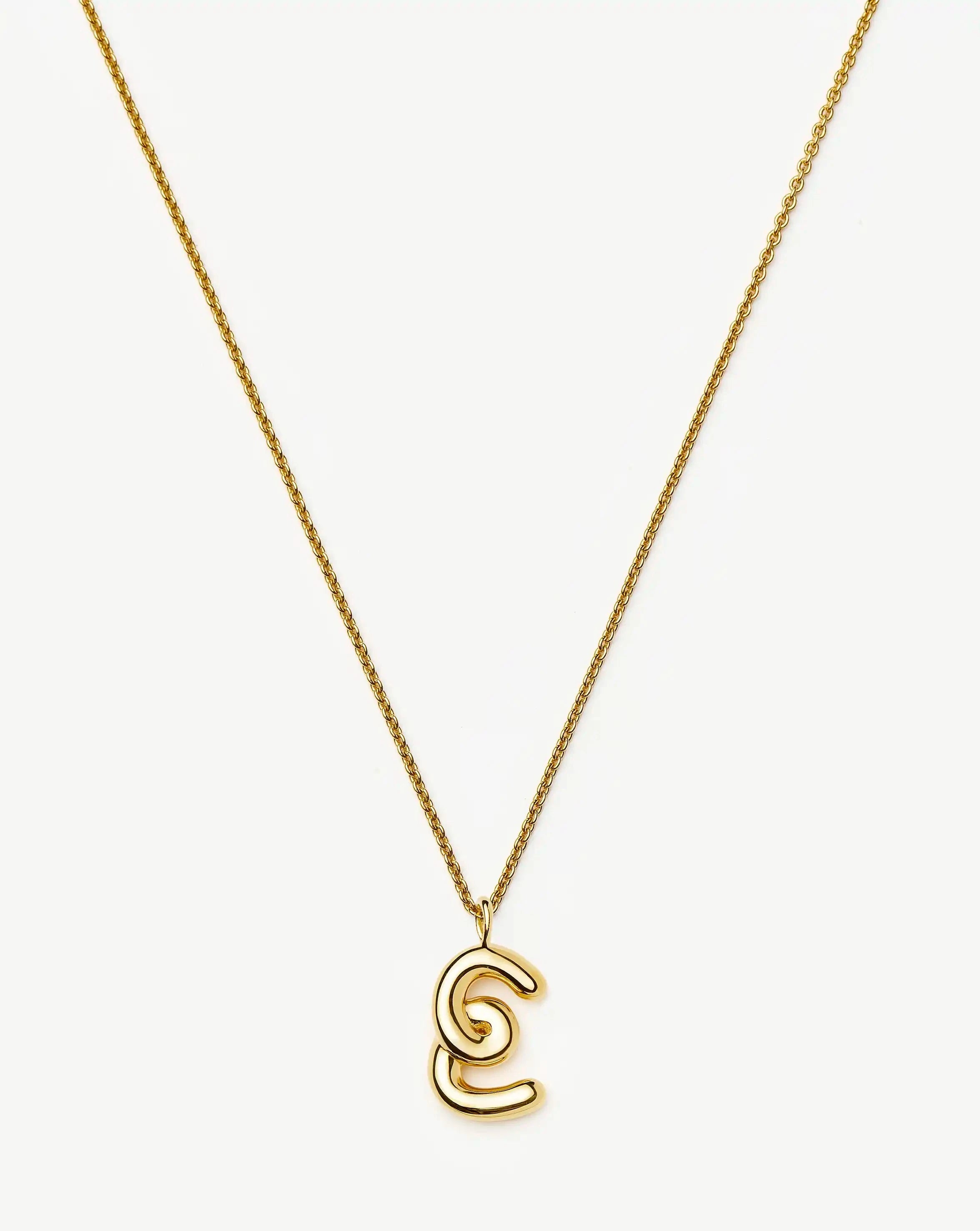 Curly Molten Initial Pendant Necklace - Initial E | 18ct Gold Vermeil - Missoma - Modalova