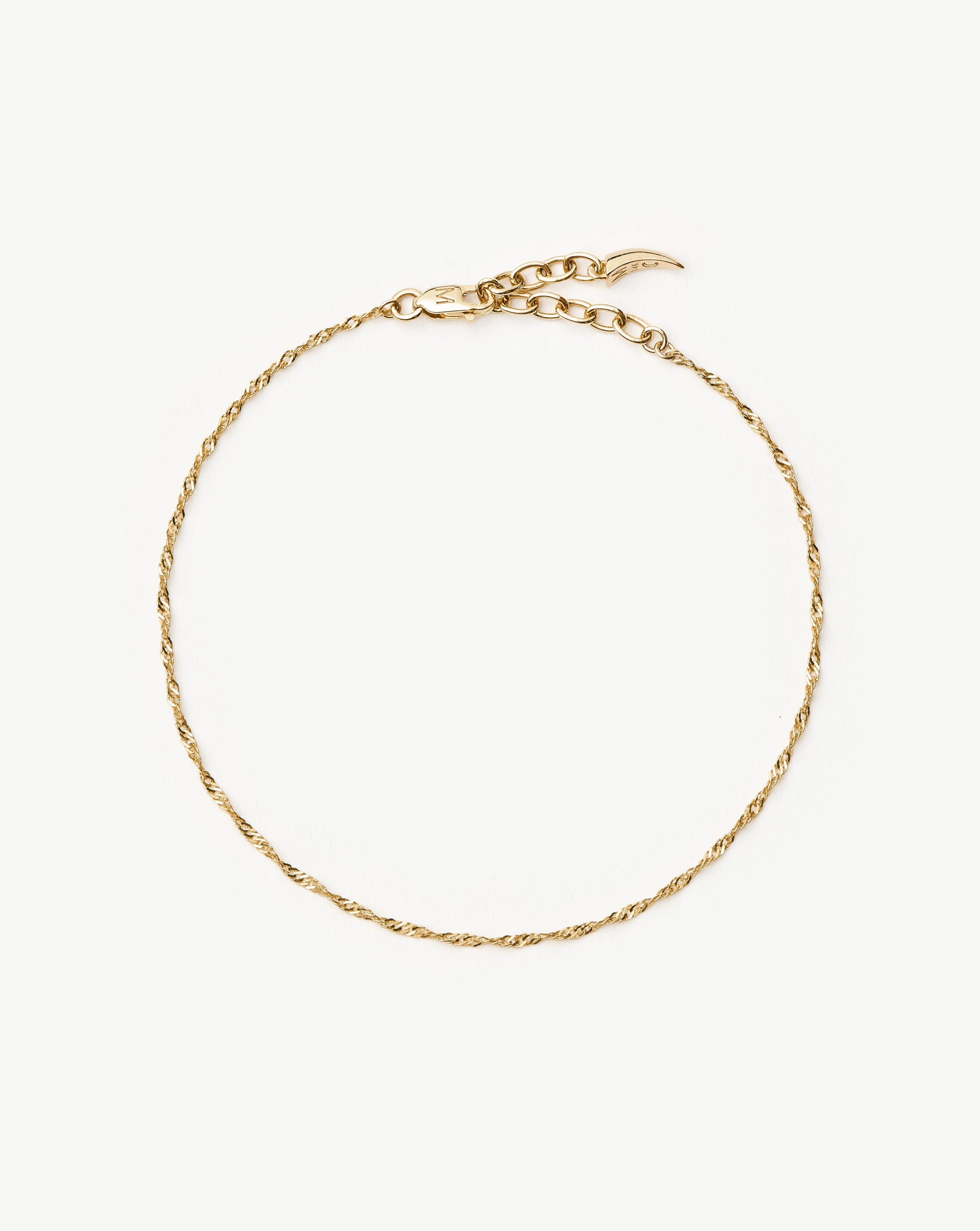 Fine Twisted Chain Bracelet | 14ct Solid Gold