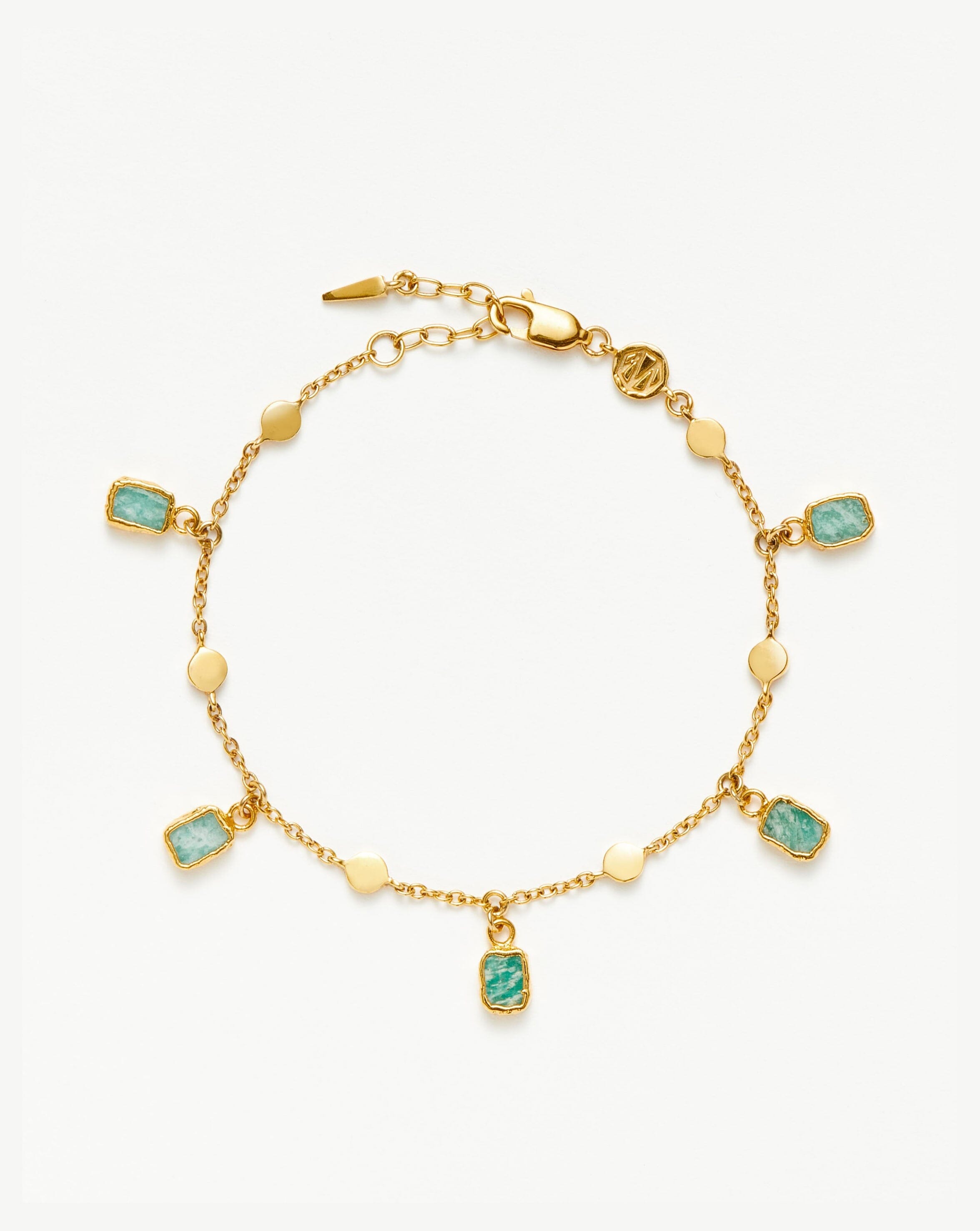 Lena Charm Bracelet | 18ct Gold Plated/Amazonite