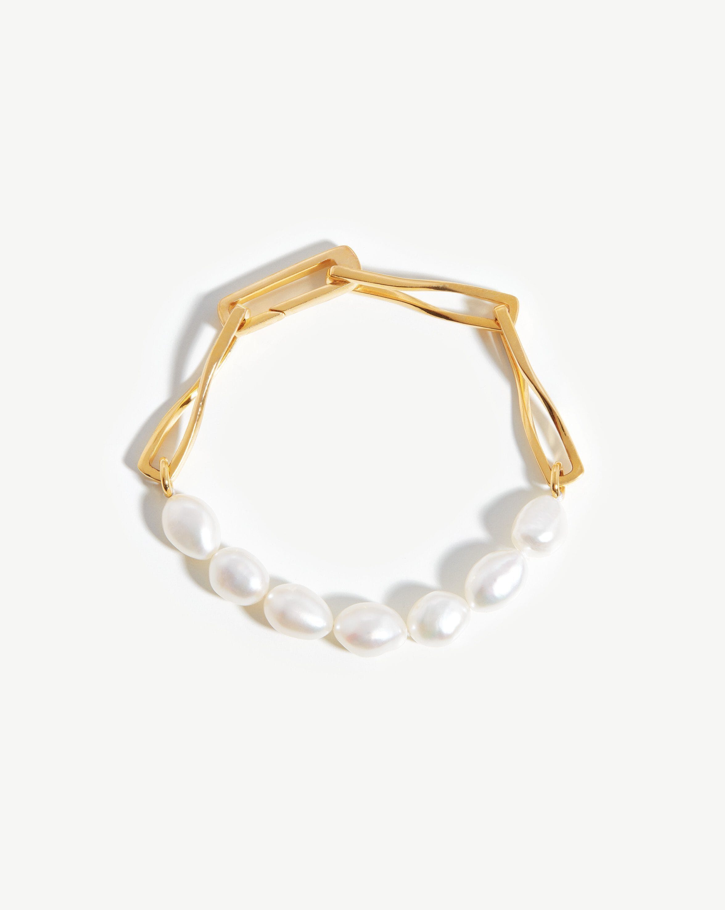 Baroque Pearl Twisted Link Bracelet | 18ct Gold Plated/Pearl