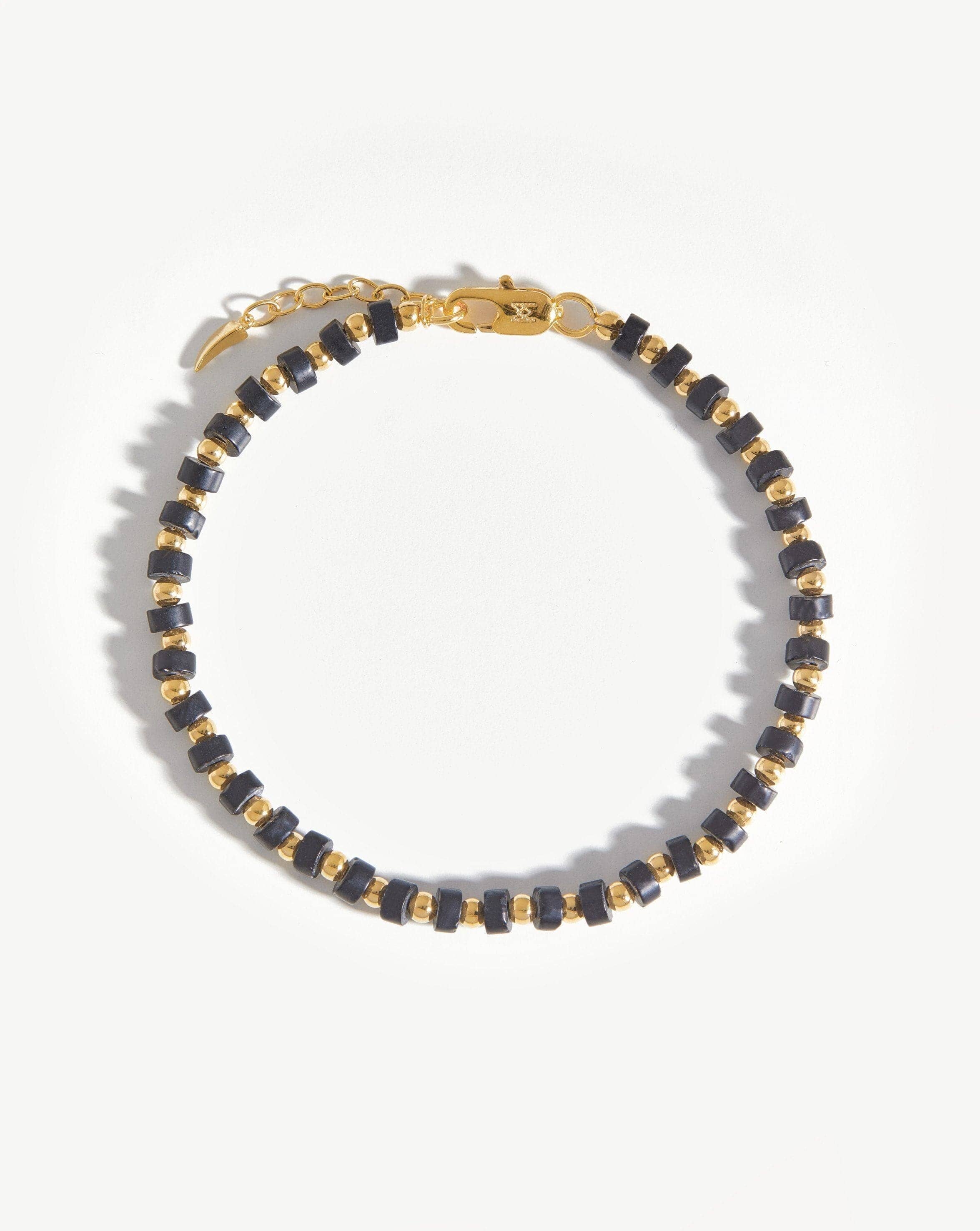 Beaded Bracelet | 18ct Gold Plated/Black Onyx