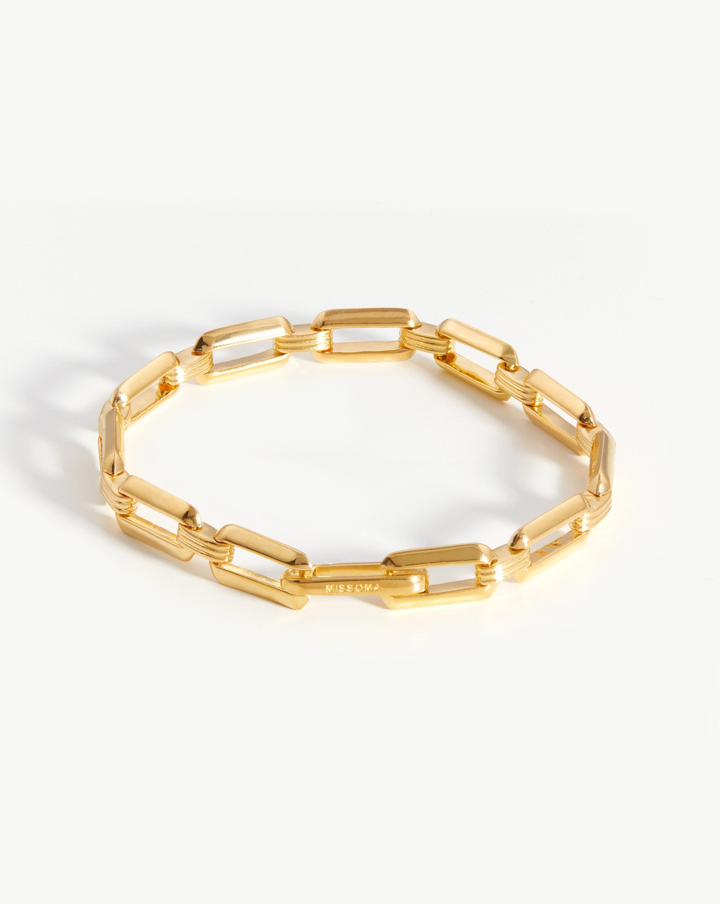 Bevelled Chain Bracelet | 18ct Gold Plated