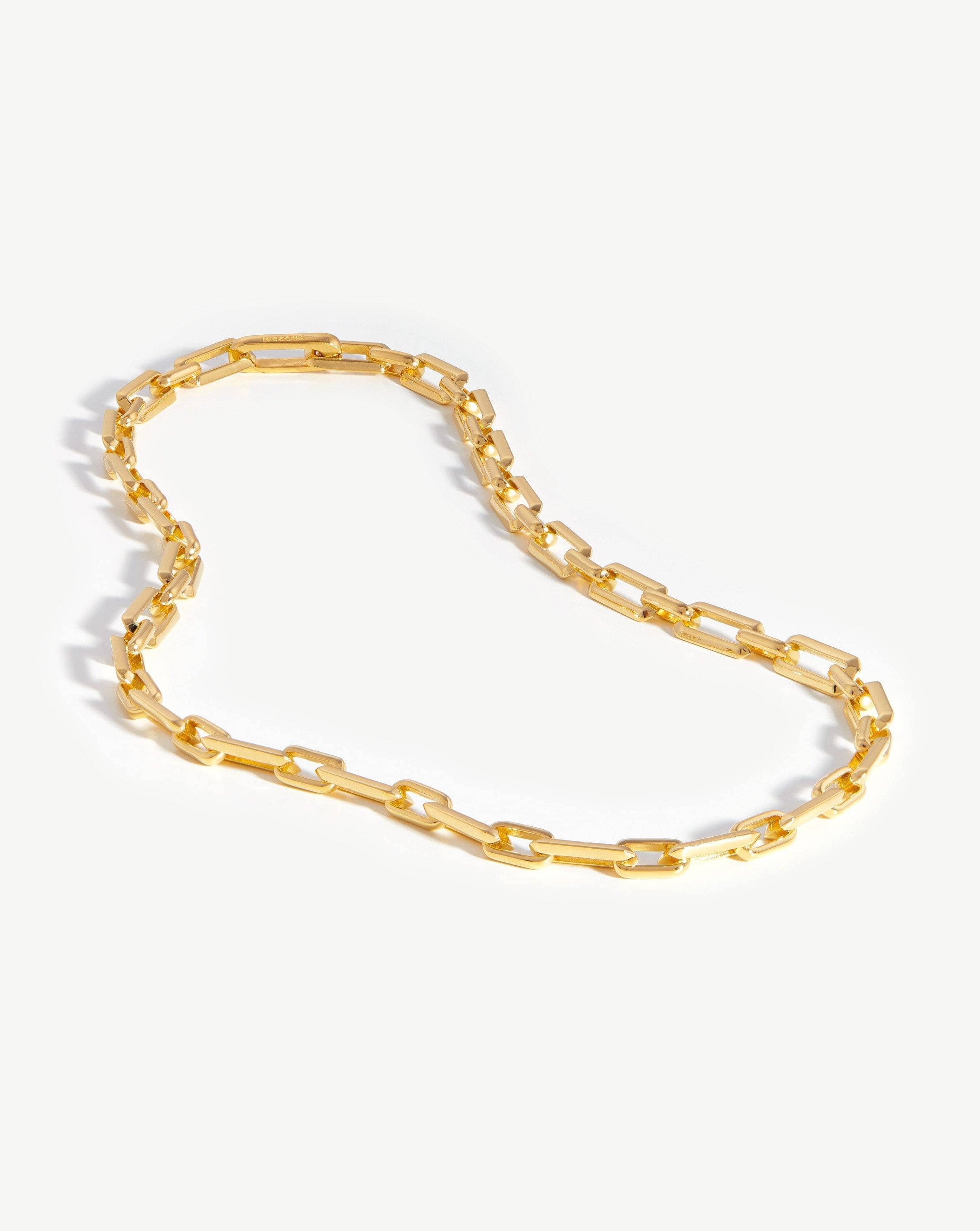 Bevelled Chain Necklace | 18ct Gold Plated