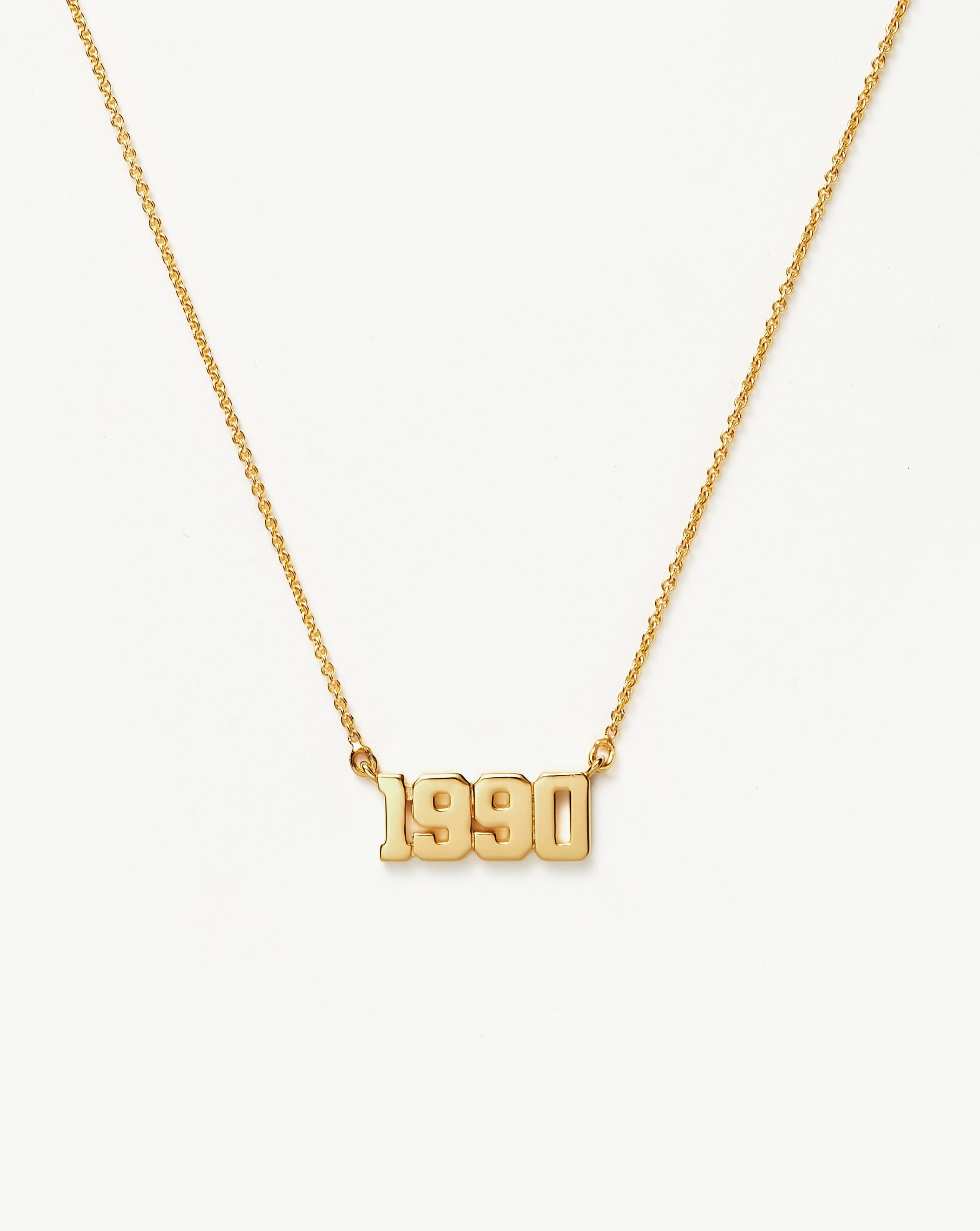 Birth Year Necklace  - Year 1990 | 18ct Gold Vermeil