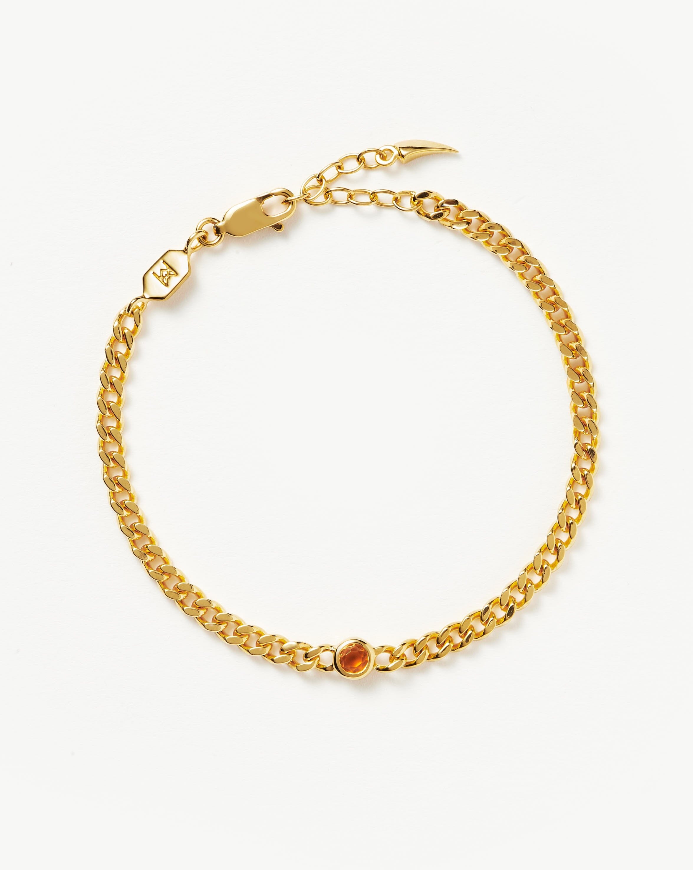 November Birthstone Chain Bracelet | 18ct Gold Plated Vermeil/Citrine