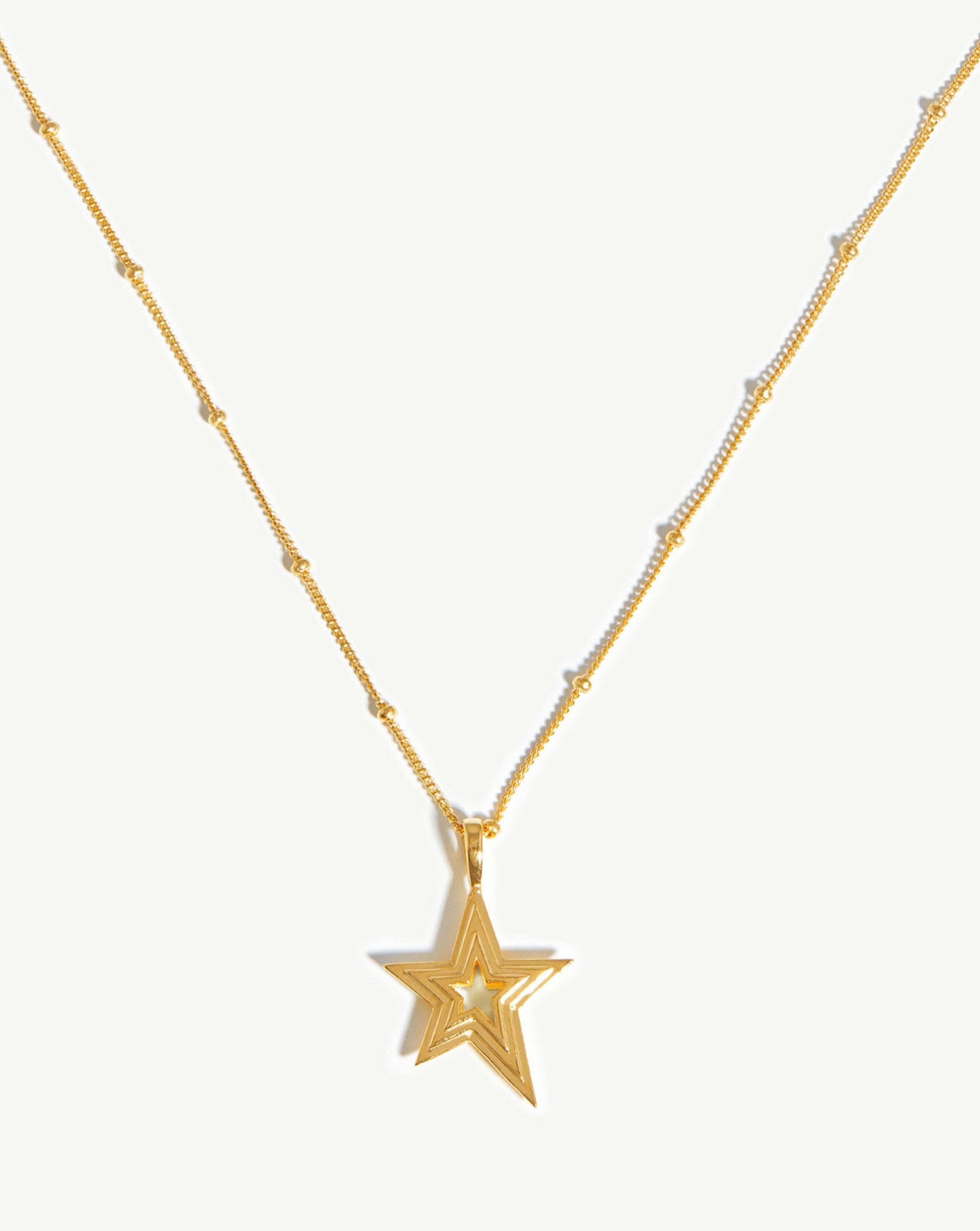 Celestial Star Ridge Pendant Necklace | 18ct Gold Vermeil