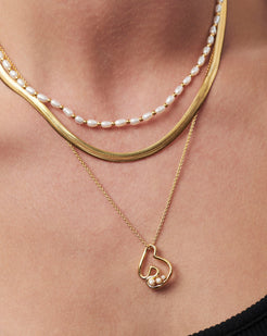 Missoma Chubby Pearl Initial Pendant Necklace